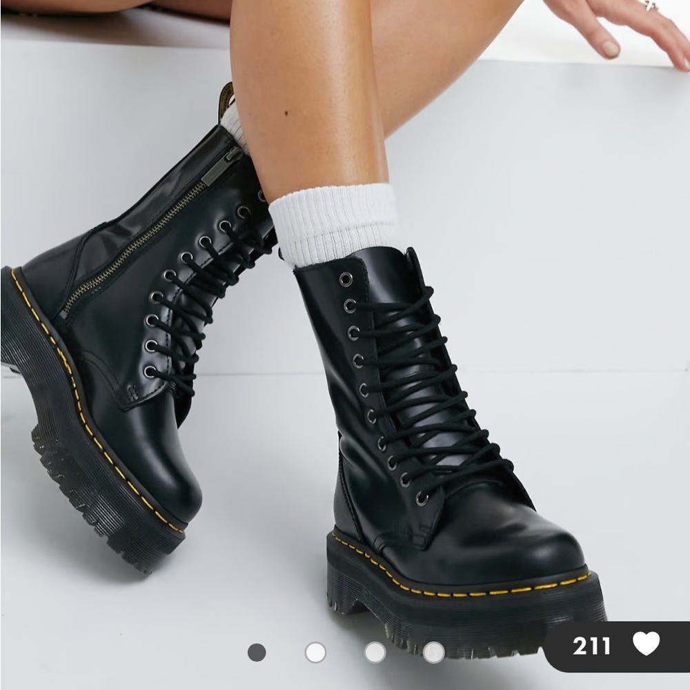 Dr. Martens Jadon Hi Boots - Smooth Black - Rare